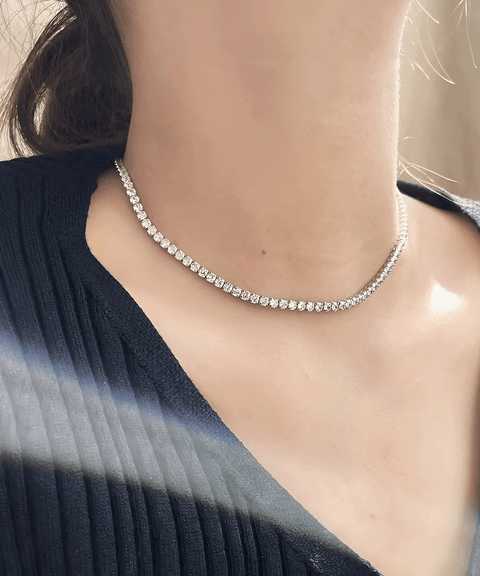 Naszyjnik tenisowy z moissanitem