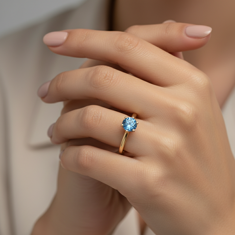 Pierścionek Moissanit San Bélle Oceanic – srebrny