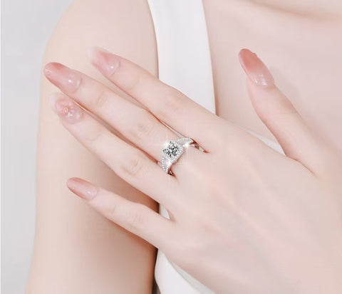 Pierścionek Moissanit Glamour