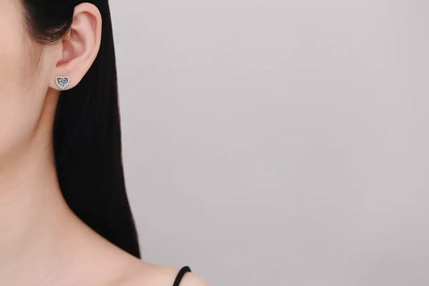 Zestaw biżuterii z moissanitem Sweet Heart – srebrny (naszyjnik z sercem)