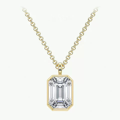 Naszyjnik moissanitowy Valio złoty