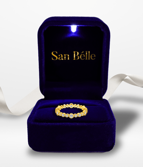 Pierścionek Moissanit Emilia - Złoty