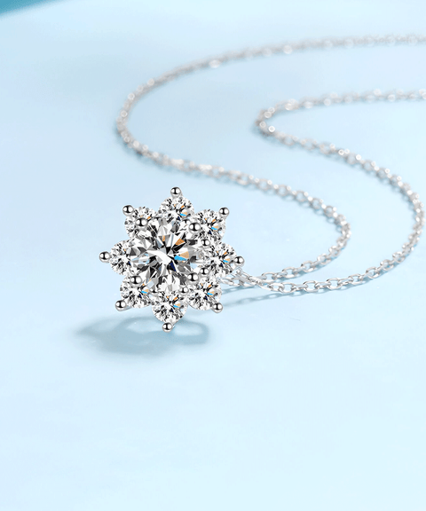 Naszyjnik ze śnieżynką z moissanitu