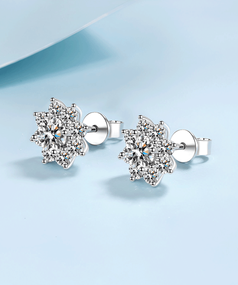 Moissanitowe kolczyki płatki śniegu