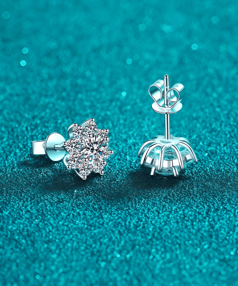 Moissanitowe kolczyki płatki śniegu