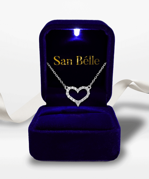 Naszyjnik z moissanitem w kształcie serca