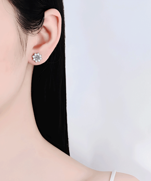 Moissanitowe kolczyki płatki śniegu