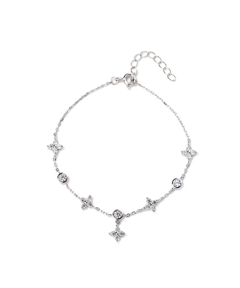 Bransoletka koniczynka z moissanitem