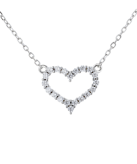Naszyjnik z moissanitem w kształcie serca