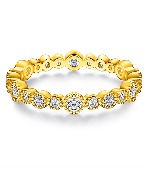 Pierścionek Moissanit Emilia - Złoty