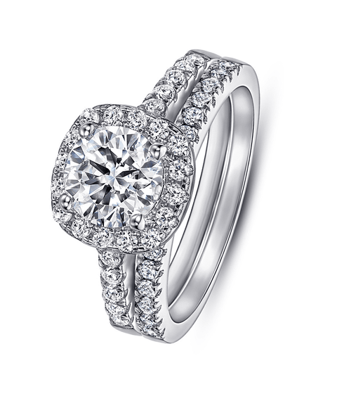 Zestaw pierścionków z moissanitem