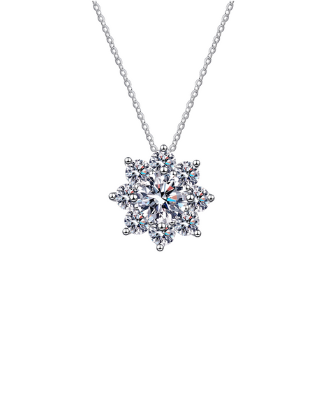 Naszyjnik ze śnieżynką z moissanitu