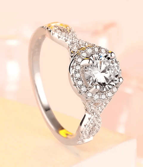 Pierścionek Moissanit Charm