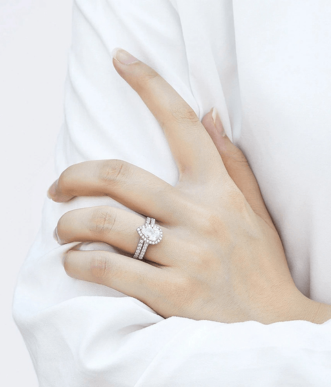 Zestaw pierścionków z moissanitem Jolie