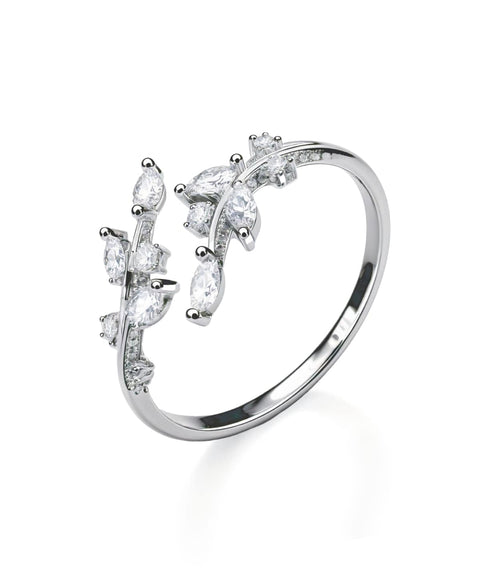 Moissanitowy pierścionek Flora