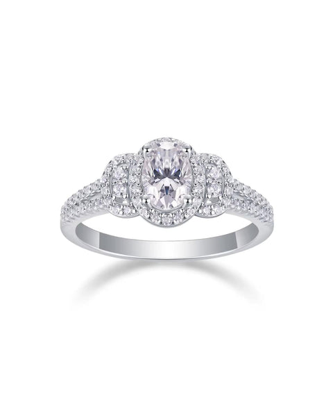 Pierścionek Moissanit Oris - Złoty