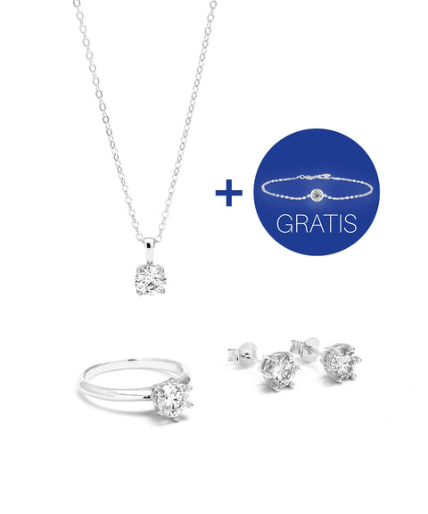 Zestaw biżuterii San Bélle, 4 karaty, z regulowanym pierścionkiem Sofia i bezpłatną bransoletką