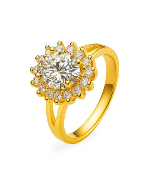 Moissanitowy pierścionek Zaro – złoto