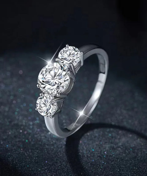 Moissanit Ring Aura - Silber