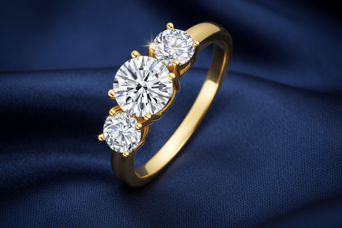 Pierścionek moissanit Aura - Złoto