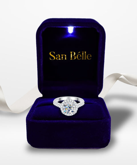 Pierścionek z moissanitem Stella – złoty