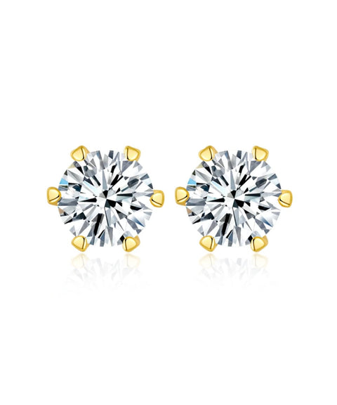 Kolczyki z moissanitem - złoto