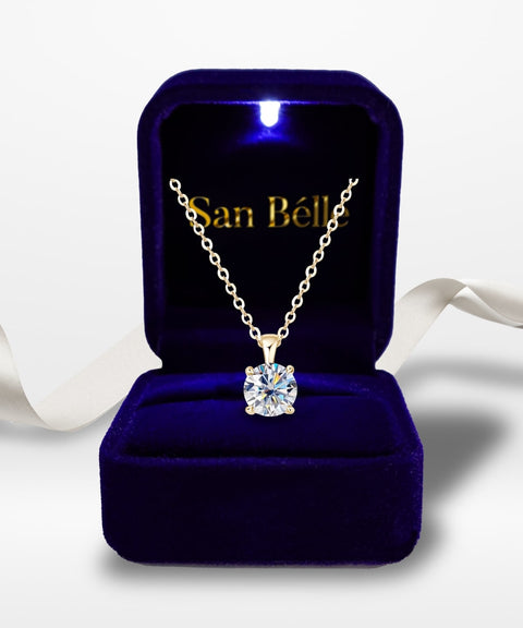 Naszyjnik z moissanitem - złoto