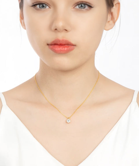 Naszyjnik z moissanitem - złoto