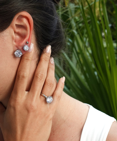 Kolczyki z moissanitu San Bélle