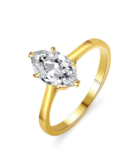Pierścionek Moissanit Lyon – złoty