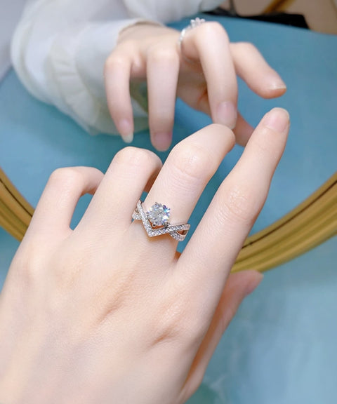 Pierścionek Moissanit Turin - Złoto