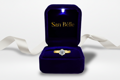 Verstellbarer Moissanit Ring Sofia Gold