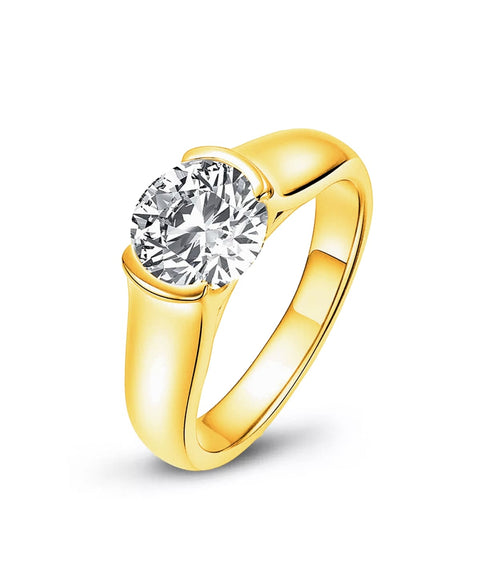 Pierścionek z moissanitem Muse – Złoty