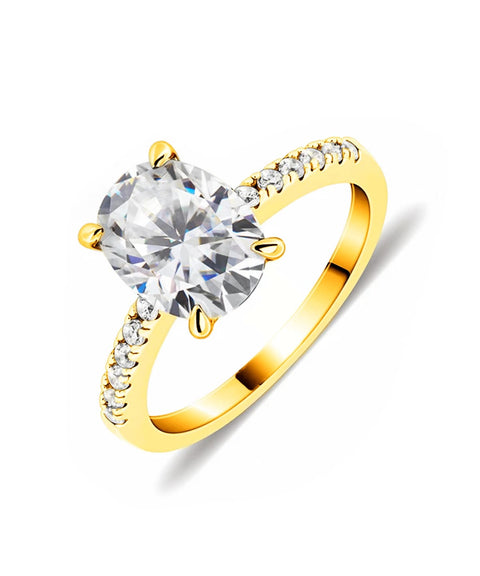 Pierścionek Moissanit Luna - Złoto