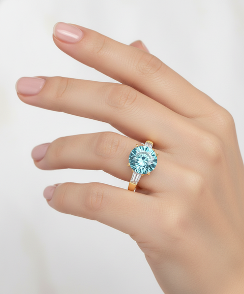 Moissanitowy pierścionek Nova – złoto