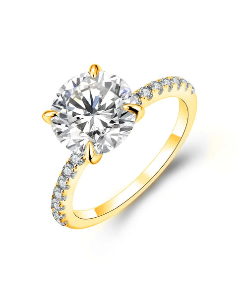 Pierścionek z moissanitem Nancy - Złoto