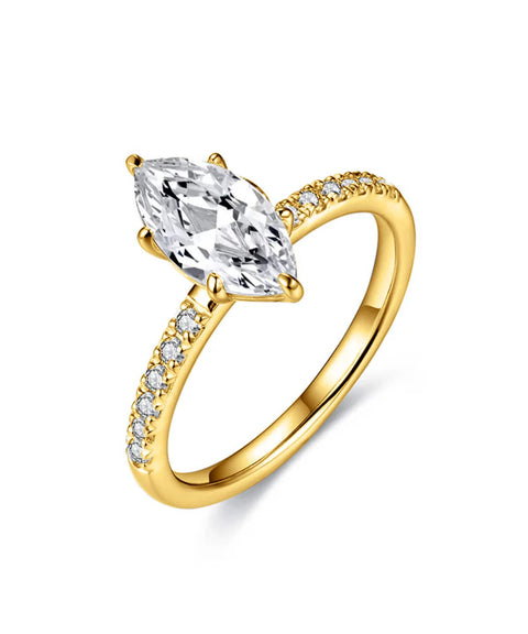 Pierścionek z moissanitem Destino - złoto