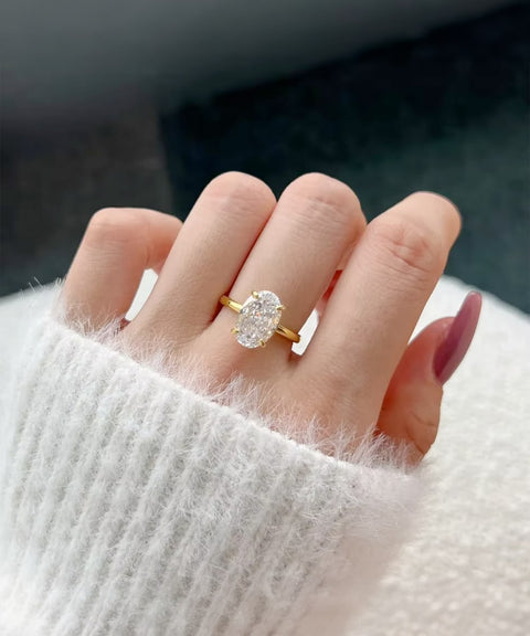 Pierścionek z moissanitem Aria – złoto