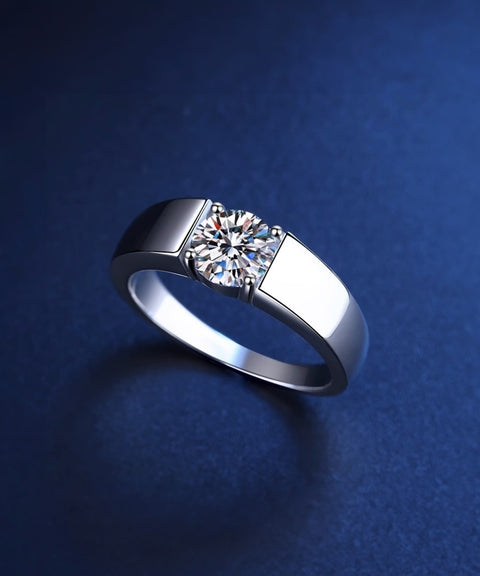 Moissanit Męski Pierścionek Prestige - Złoto