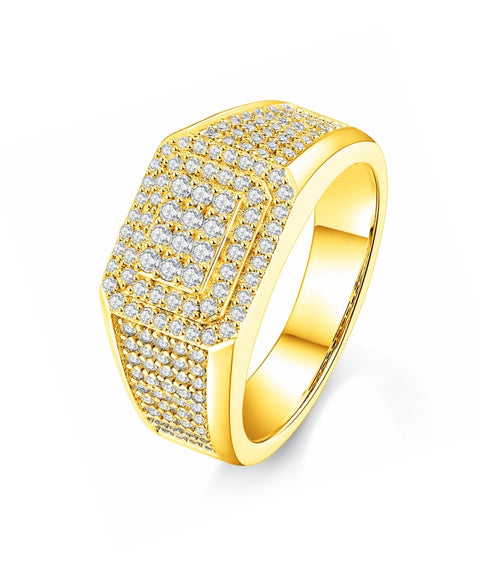 Moissanit męski pierścionek Devour - Złoty