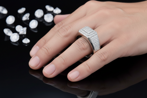 Męski pierścionek z moissanitem Devour