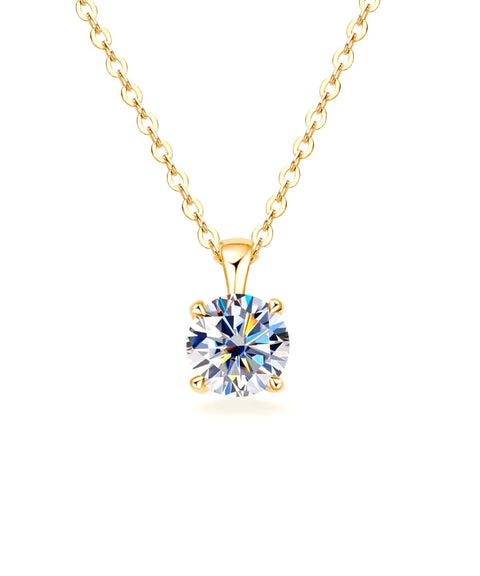 Naszyjnik z moissanitem - złoto